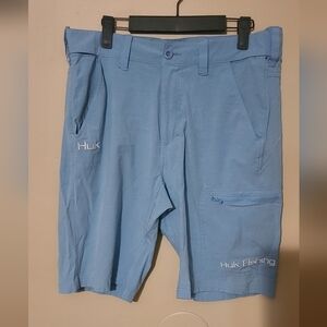 Huk Men's Light Blue Fishing Shorts Size Medium